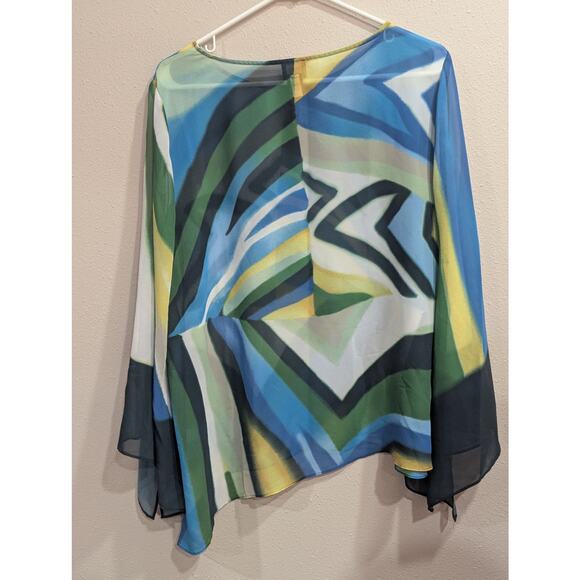 Chico's Black label Traveler's collection pretty mod Drama blouse size 2 - Picture 6 of 11